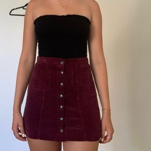 Brandy Melville Maroon Corduroy Skirt